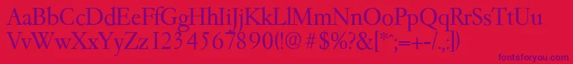 GarfeldserialLight Font – Purple Fonts on Red Background
