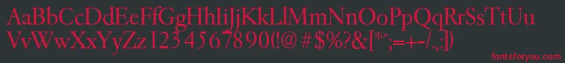 GarfeldserialLight Font – Red Fonts on Black Background