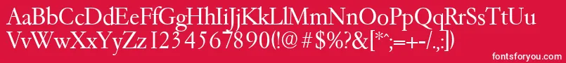 フォントGarfeldserialLight – 赤い背景に白い文字