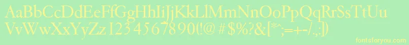 GarfeldserialLight Font – Yellow Fonts on Green Background