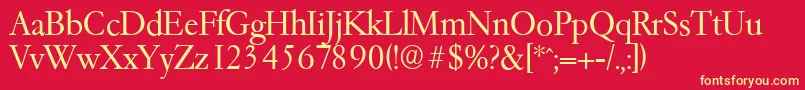 GarfeldserialLight Font – Yellow Fonts on Red Background