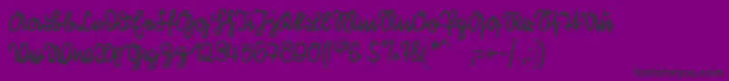 Kleinsfirstscript-Schriftart – Schwarze Schriften auf violettem Hintergrund