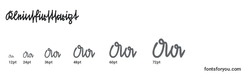 Kleinsfirstscript Font Sizes