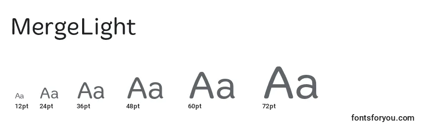 Größen der Schriftart MergeLight