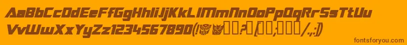 TransroboticsBoldItalic Font – Brown Fonts on Orange Background