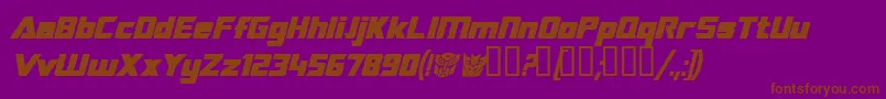 TransroboticsBoldItalic Font – Brown Fonts on Purple Background