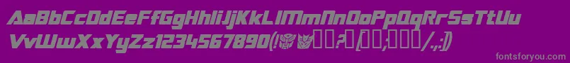 TransroboticsBoldItalic Font – Gray Fonts on Purple Background