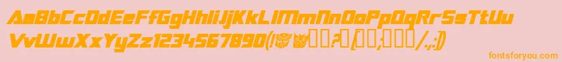 TransroboticsBoldItalic Font – Orange Fonts on Pink Background