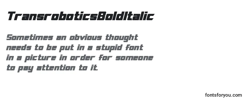 TransroboticsBoldItalic Font