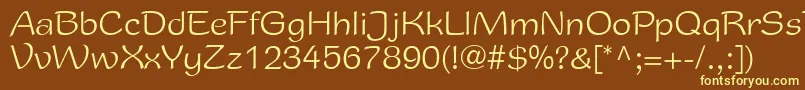 RoundyRoman Font – Yellow Fonts on Brown Background