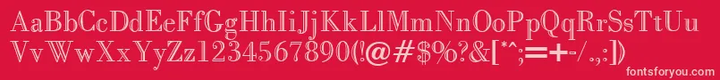 フォントCaslonopenfaceRegular – 赤い背景にピンクのフォント