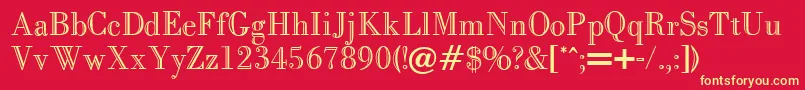 CaslonopenfaceRegular Font – Yellow Fonts on Red Background