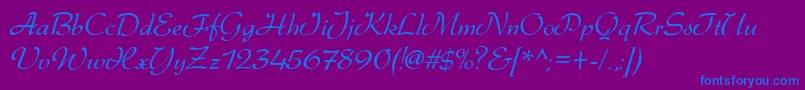 Dsgabriele-Schriftart – Blaue Schriften auf violettem Hintergrund