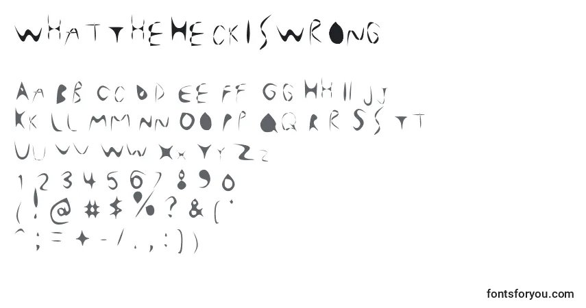 Schriftart WhatTheHeckIsWrong – Alphabet, Zahlen, spezielle Symbole