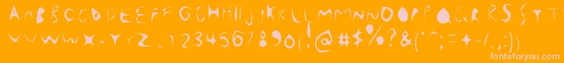 フォントWhatTheHeckIsWrong – オレンジの背景にピンクのフォント