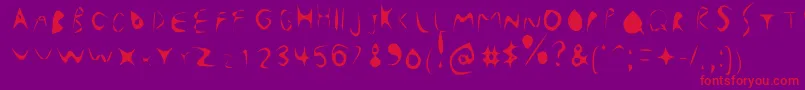 WhatTheHeckIsWrong-Schriftart – Rote Schriften auf violettem Hintergrund