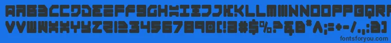 Omega3Condensed-Schriftart – Schwarze Schriften auf blauem Hintergrund