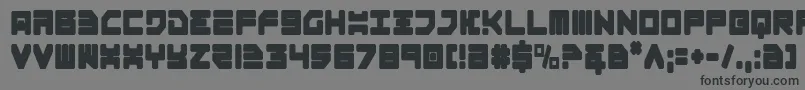 フォントOmega3Condensed – 黒い文字の灰色の背景