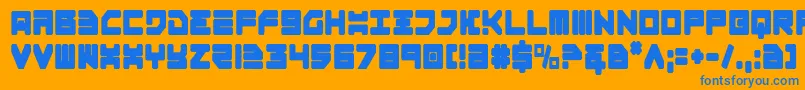 Omega3Condensed Font – Blue Fonts on Orange Background