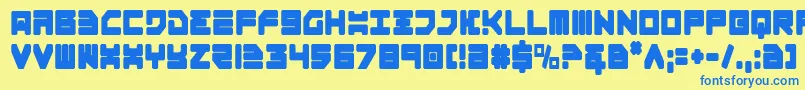 Omega3Condensed Font – Blue Fonts on Yellow Background
