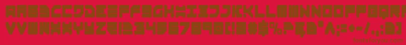 フォントOmega3Condensed – 赤い背景に茶色の文字