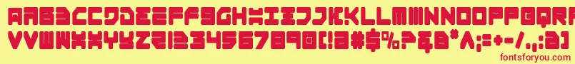 Omega3Condensed Font – Red Fonts on Yellow Background