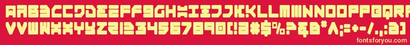 フォントOmega3Condensed – 黄色の文字、赤い背景