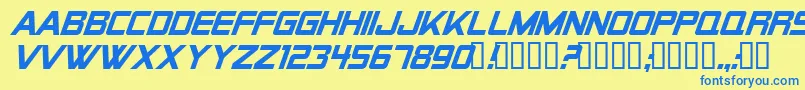 AlienEncountersSolidItalic Font – Blue Fonts on Yellow Background