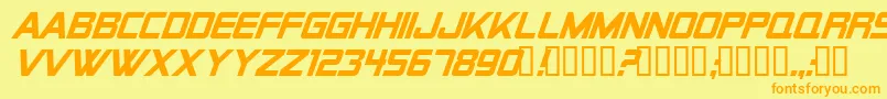 AlienEncountersSolidItalic Font – Orange Fonts on Yellow Background