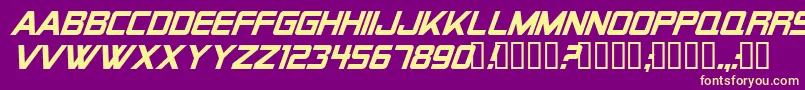 AlienEncountersSolidItalic Font – Yellow Fonts on Purple Background