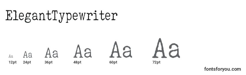 Размеры шрифта ElegantTypewriter