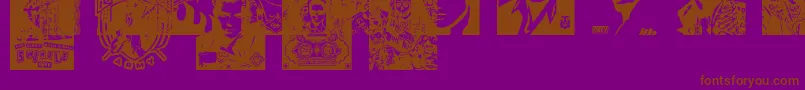 ObeyrockersCaps-Schriftart – Braune Schriften auf violettem Hintergrund