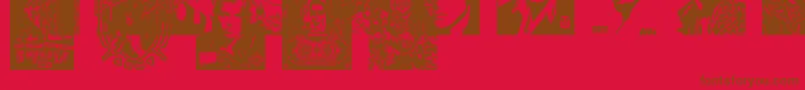 Czcionka ObeyrockersCaps – brązowe czcionki na czerwonym tle