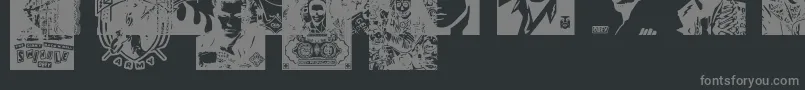 フォントObeyrockersCaps – 黒い背景に灰色の文字