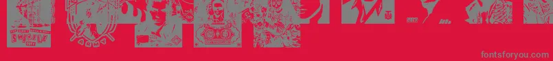 ObeyrockersCaps Font – Gray Fonts on Red Background