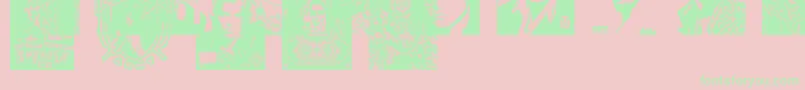 ObeyrockersCaps-Schriftart – Grüne Schriften auf rosa Hintergrund