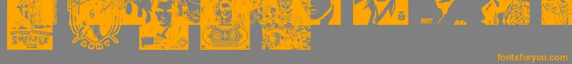 Шрифт ObeyrockersCaps – оранжевые шрифты на сером фоне