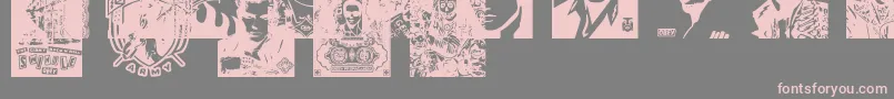 フォントObeyrockersCaps – 灰色の背景にピンクのフォント