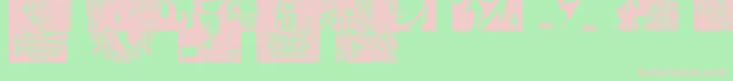 ObeyrockersCaps-fontti – vaaleanpunaiset fontit vihreällä taustalla