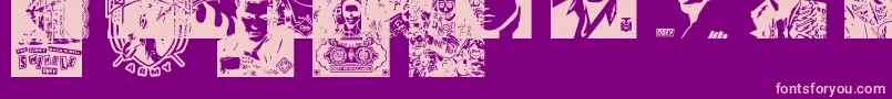 フォントObeyrockersCaps – 紫の背景にピンクのフォント