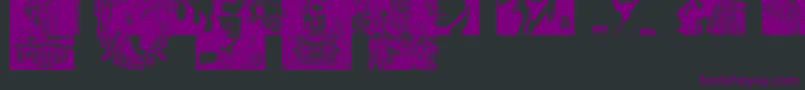ObeyrockersCaps-Schriftart – Violette Schriften auf schwarzem Hintergrund