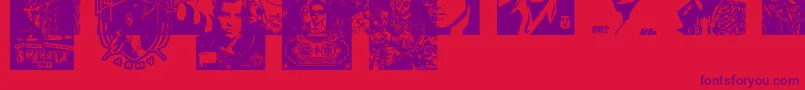 ObeyrockersCaps Font – Purple Fonts on Red Background