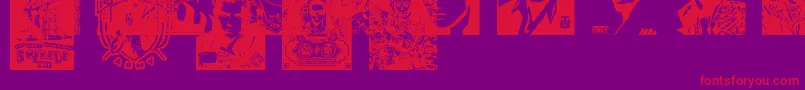 ObeyrockersCaps-fontti – punaiset fontit violetilla taustalla