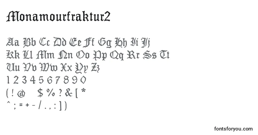 Schriftart Monamourfraktur2 – Alphabet, Zahlen, spezielle Symbole