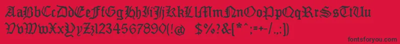 Czcionka Monamourfraktur2 – czarne czcionki na czerwonym tle