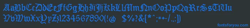 En savoir plus sur la police Monamourfraktur2 Police Monamourfraktur2 – polices bleues sur fond noir