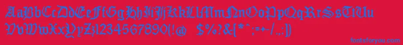 Monamourfraktur2 Font – Blue Fonts on Red Background