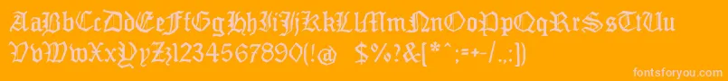 Saiba mais sobre a fonte Monamourfraktur2 Fonte Monamourfraktur2 – fontes rosa em um fundo laranja