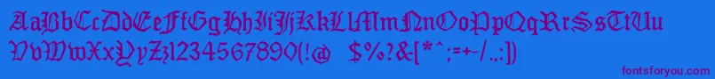 Monamourfraktur2 Font – Purple Fonts on Blue Background