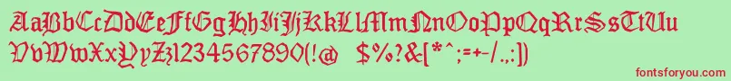Monamourfraktur2 Font – Red Fonts on Green Background